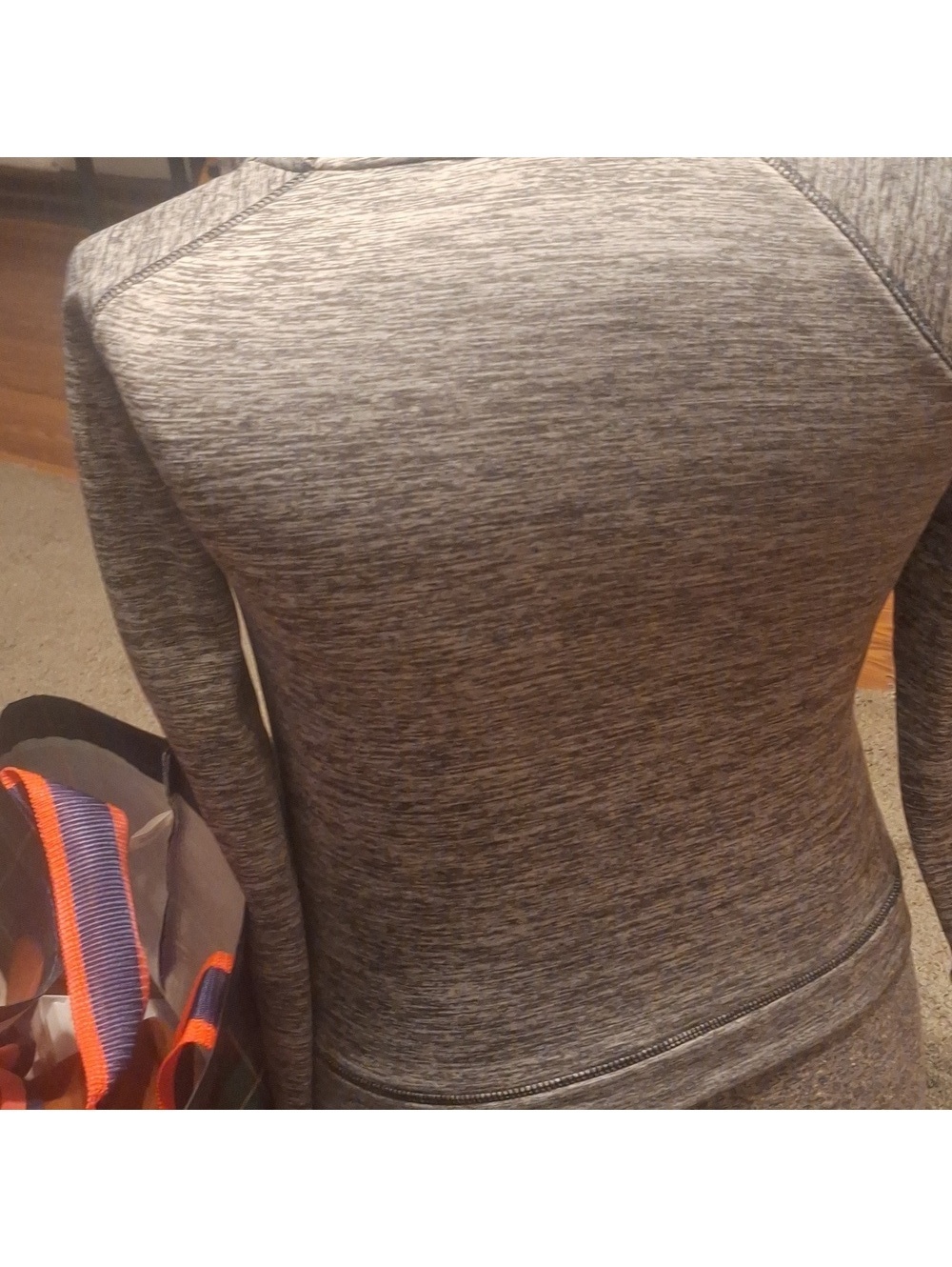 Under Armour Gray Heather Hoodie with Neon Yellow Logo - Picture 6 of 8